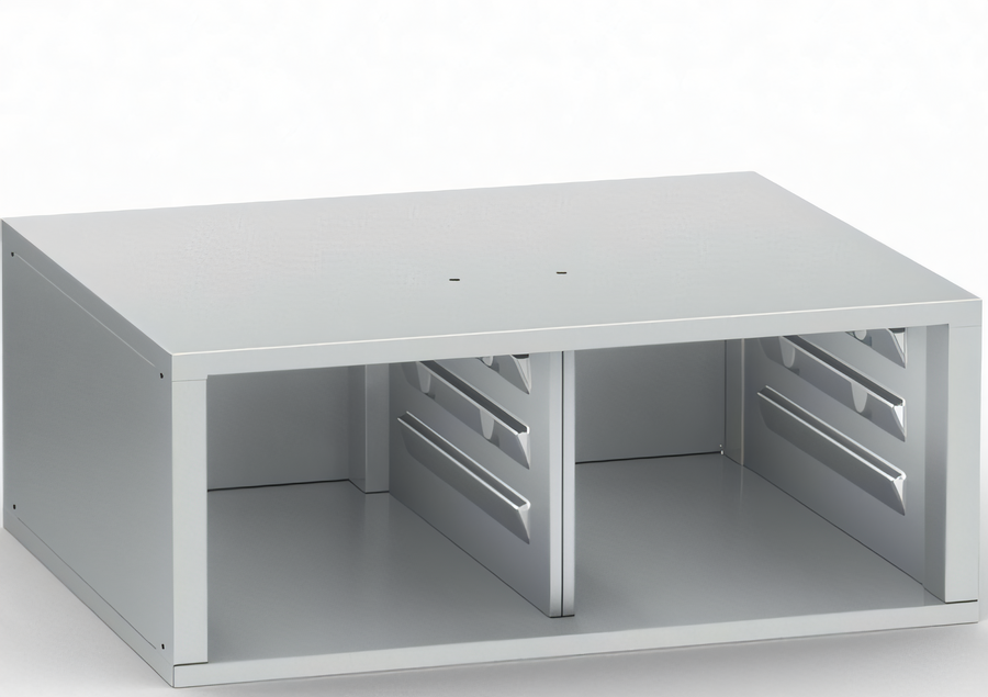 Product image #1 for RATIONAL Open-Front Storage Cabinet for iVario L Base, 2 Compartments, Stainless Steel