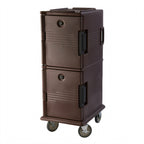Thumbnail image #1 for Cambro Ultra Camcart® UPC800131 Non-Electric Front-Loading Insulated Food Pan Carrier, 60 Qt., 12 Full-Size 2-1/2" Pan Capacity, Dark Brown