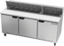 Thumbnail image #1 for Beverage-Air Three-Section Sandwich Top Refrigerated Prep Table, 72-Inch Wide, 3 Doors, 18-Pan Top