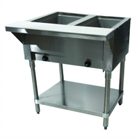 Advance Tabco Triumph (Supreme) Electric Hot Food Table with 2 Sealed Wells and Open Base, 31-13/16 Inch Wide