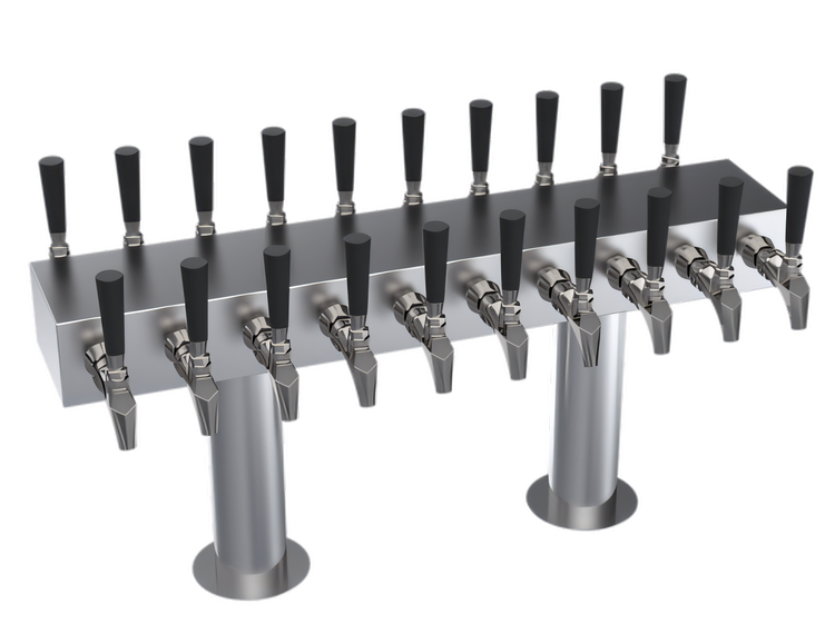 Product image #1 for 20-Faucet Double-Sided T-Head Glycol-Cooled Beer Tower, 30-Inch Overall Length
