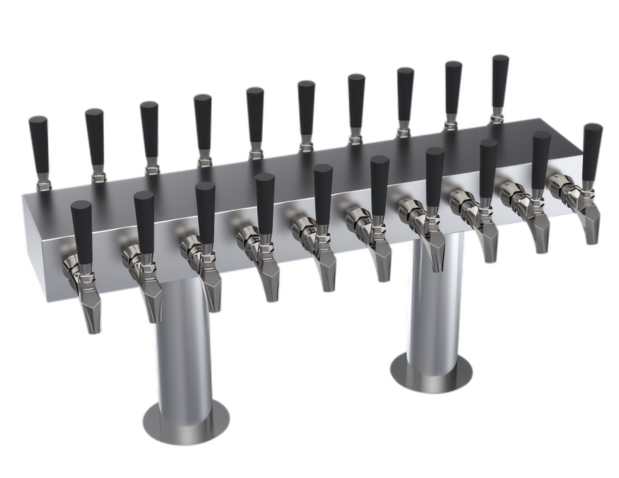 Product image #1 for 20-Faucet Double-Sided T-Head Glycol-Cooled Beer Tower, 30-Inch Overall Length