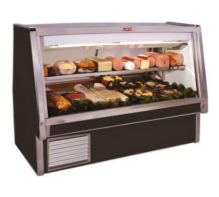 Product image #1 for Howard-McCray 34E Series Double Duty Endless Design Self-Contained Deli Meat & Cheese Service Case, 124-1/2-Inch, Black Exterior, LED Lighting