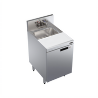 Krowne Royal Series 18-Inch Wide Underbar Speed Station with Dump Sink, Cutting Board, Cabinet Base and Locking Hinged Door