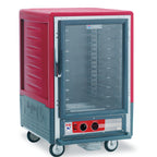 Thumbnail image #1 for Metro C5 Insulation Armour C535-HLFC-U Half-Height Mobile Heated Holding Cabinet, Clear Door, 8 Sheet/16 Hotel Pan Capacity, 120V