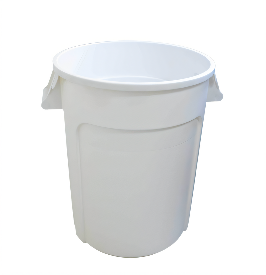 Product image #1 for 32 Gallon Round Polyethylene Food Storage Container, White, Without Lid