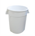 Thumbnail image #1 for 32 Gallon Round Polyethylene Food Storage Container, White, Without Lid