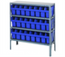 Thumbnail image #1 for Quantum Heavy-Duty Stationary Wire Shelving Unit with 4 Shelves and 24 Bins, 36 x 12 x 39 Inches
