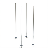 Metro qwikTRAK HD High Density Track Shelving Stationary Intermediate Unit Kit with 74-Inch Stainless Steel Posts