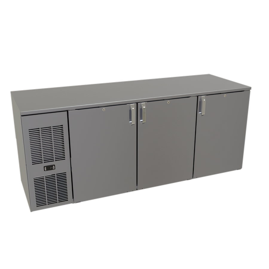 Product image #1 for Glastender C1FL72 Front-Serviced Low Profile 72-Inch Three-Section Back Bar Cooler with Self-Contained R290 Refrigeration
