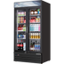Thumbnail image #1 for Everest Refrigeration 2-Section Reach-In Glass Door Merchandiser Refrigerator, 36 Cu. Ft., Bottom-Mounted Self-Contained, Black