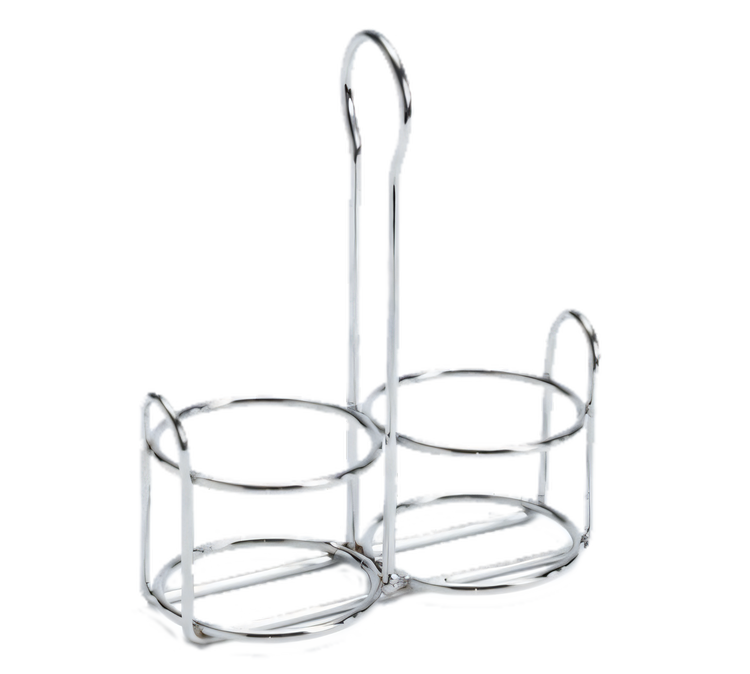 Product image #1 for American Metalcraft Mini Stainless Steel Shaker Caddy Rack with 2 Compartments