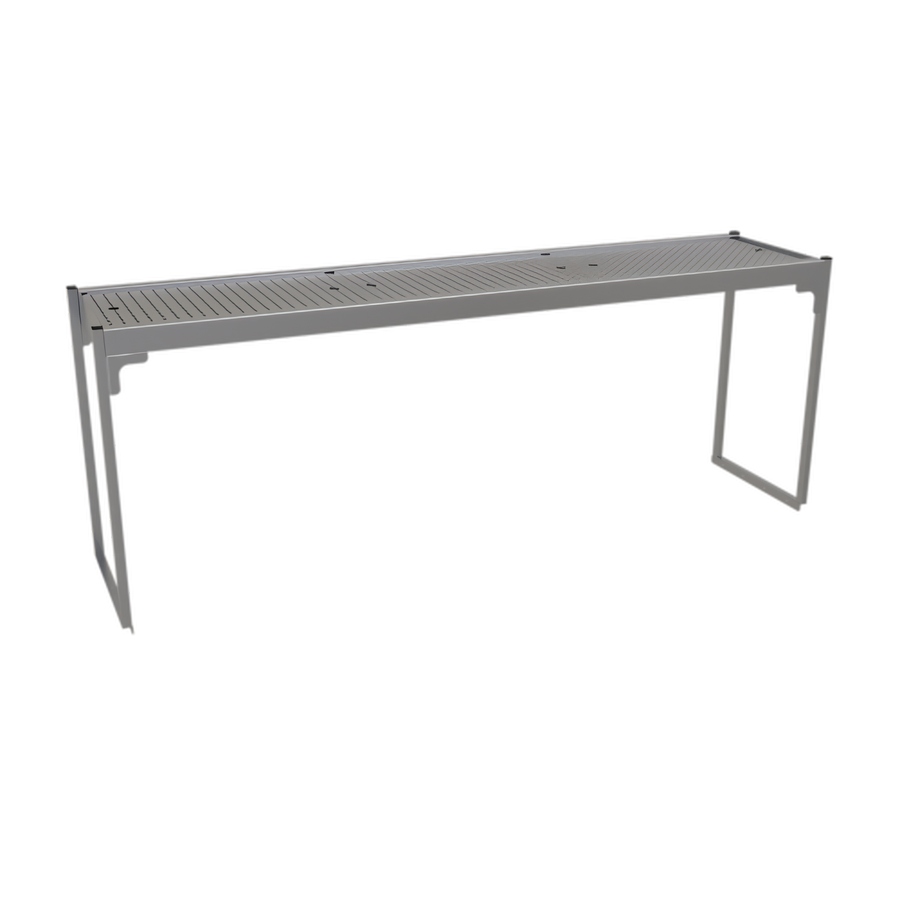 Product image #1 for Glastender Single Stainless Steel Overshelf for Pass-Thru Cocktail Stations, 66 x 15 x 24 Inches
