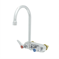 T&S Brass B-1146-XS-F12 Wall-Mount Workboard Faucet, 4-Inch Centers, 5-3/4-Inch Swivel Gooseneck
