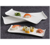 Thumbnail image #1 for Rectangular Porcelain Platter with Curved Ends, 15-1/2 x 5 Inch, White
