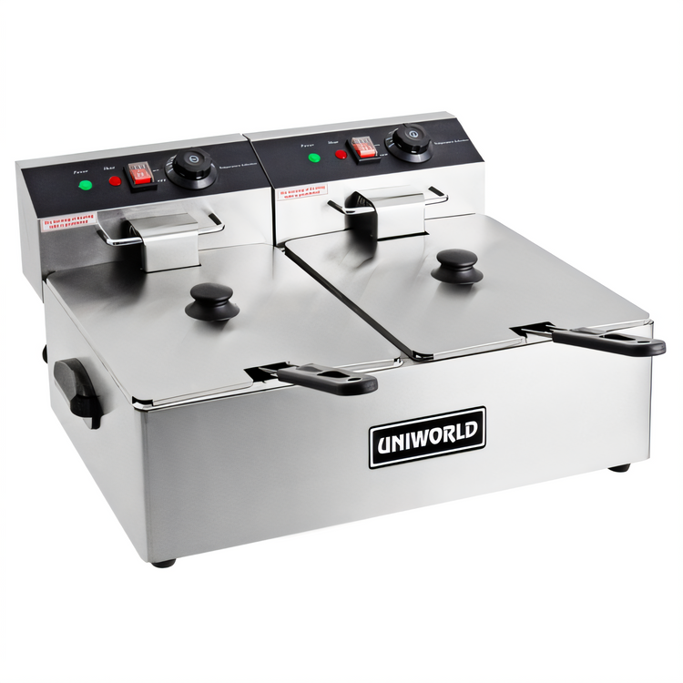 Product image #1 for Uniworld UEF-06L2 Countertop Electric Fryer with 2 Wells and 2 Baskets