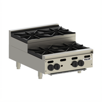 Vulcan Achiever VHP424U 24-Inch 4-Burner Countertop Gas Hot Plate with Step-Up Rear Burners