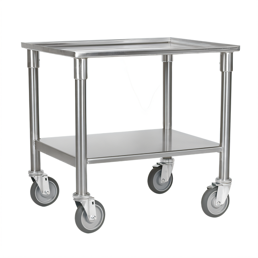 Product image #1 for Proluxe UT1330 Stainless Steel Utility Dough Press Table with Undershelf and Locking Casters