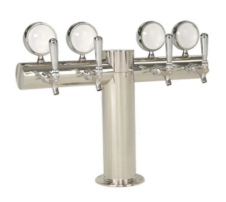 Product image #1 for Metropolis T Medallion 4-Faucet Glycol-Cooled Countertop Draft Beer Tower