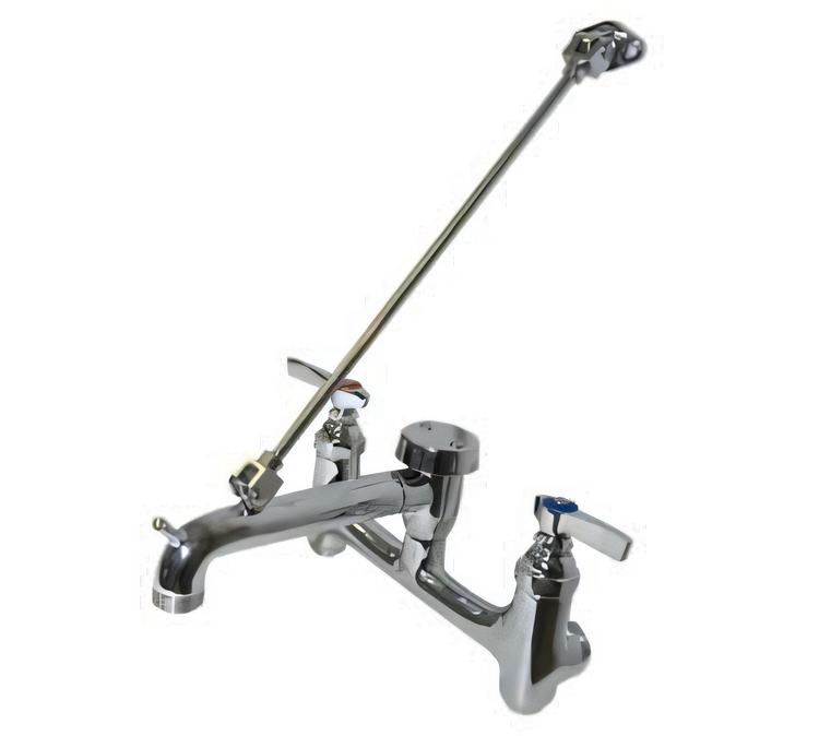 Product image #1 for Serv-Ware Wall-Mount Mop Sink Service Faucet with Vacuum Breaker Spout and Pail Hook