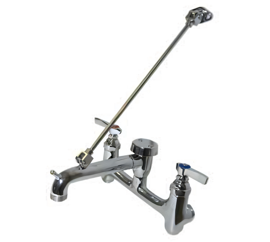 Product image #1 for Serv-Ware Wall-Mount Mop Sink Service Faucet with Vacuum Breaker Spout and Pail Hook