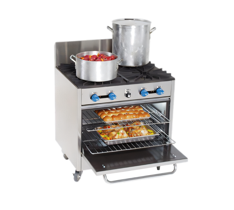 Product image #1 for Comstock-Castle FK430-1.5RB Heavy Pot Gas Range with 2 Open Burners, 18-Inch Radiant Broiler and 31.5-Inch Oven