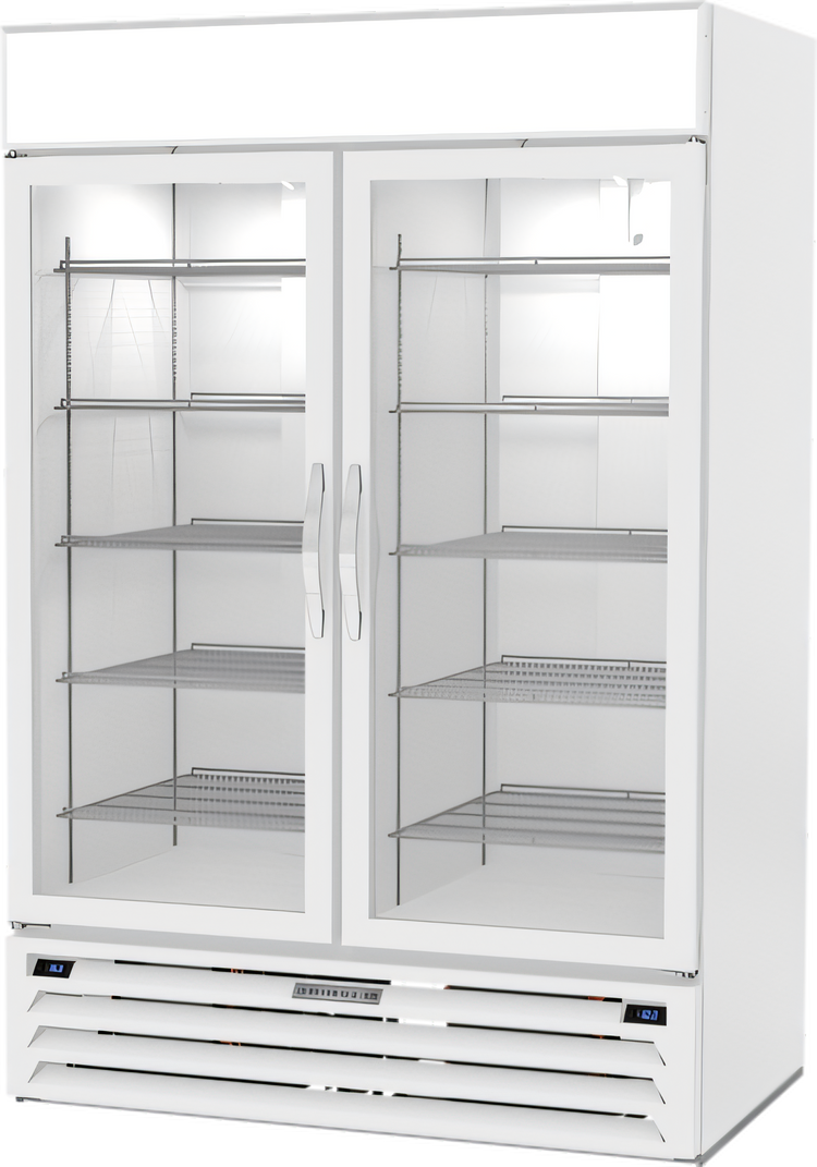Product image #1 for Beverage Air MarketMax Dual-Temp Two-Section Reach-In Glass Door Merchandiser Refrigerator/Freezer