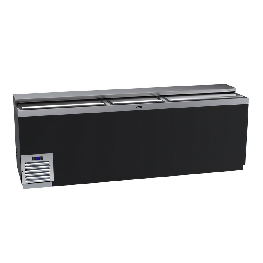 Product image #1 for Krowne 96-Inch Slide Top Bottle Cooler with Black Vinyl Exterior, 37-Case Capacity