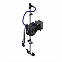 Open Wall-Mounted Retractable Hose Reel Assembly with 35-Foot Hose and 8-Inch Mixing Faucet