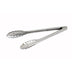 Thumbnail image #1 for Winco 12-Inch Medium-Weight Stainless Steel Utility Tongs with Scalloped Edge