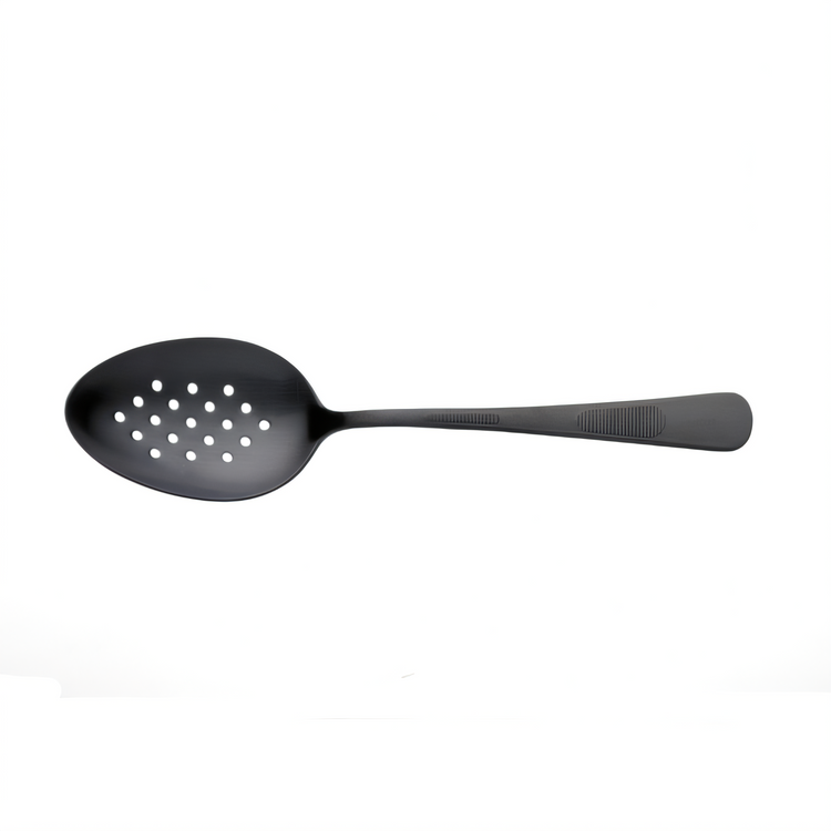 Product image #1 for Mercer Culinary 9-Inch Perforated Plating Spoon with Deep-Well Bowl and Black Matte Handle