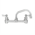 Thumbnail image #1 for Fisher Commercial Brass Backsplash Faucet with 8-Inch Centers, 12-Inch Swing Spout and Lever Handles