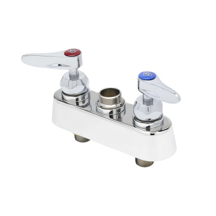 Product image #1 for T&S Brass B-1110-CR-LNM 4-Inch Centers Deck-Mount Workboard Faucet, Less Nozzle, Cerama Cartridges