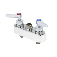 T&S Brass B-1110-CR-LNM 4-Inch Centers Deck-Mount Workboard Faucet, Less Nozzle, Cerama Cartridges