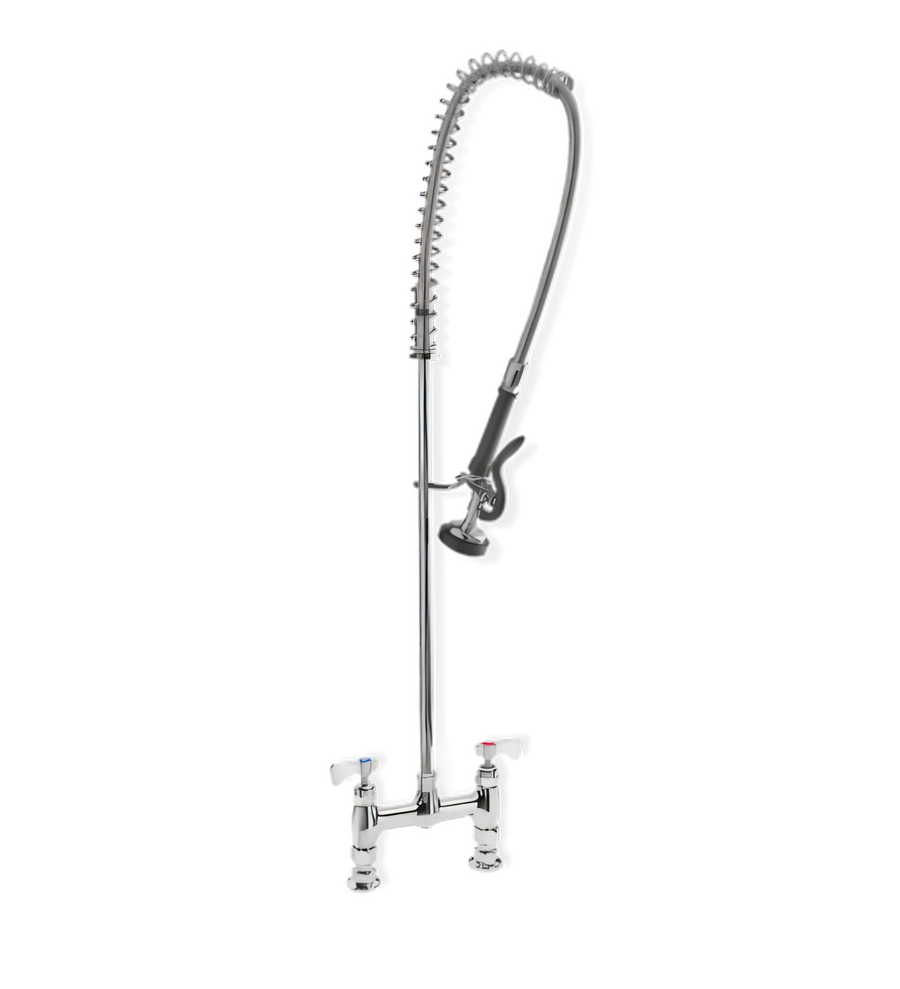 Product image #1 for Steel Works Stainless Deck-Mount Pre-Rinse Faucet, 4-Inch Centers