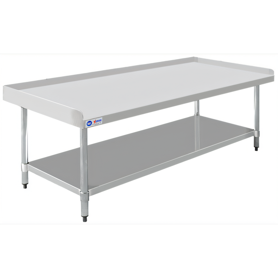 Product image #1 for Omcan Stainless Steel Equipment Stand with Undershelf, 72 Inch W x 30 Inch D, 2-Inch Rear and Side Upturn
