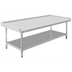Thumbnail image #1 for Omcan Stainless Steel Equipment Stand with Undershelf, 72 Inch W x 30 Inch D, 2-Inch Rear and Side Upturn