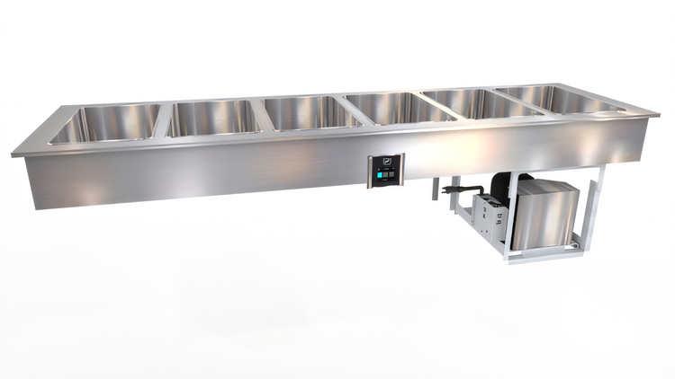 Product image #1 for Duke FCP6-SB 6-Pan Full-Size Drop-In Flush Mount Cold Pan