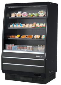 Turbo Air Mid-Height Vertical Open Display Merchandiser, 9.3 Cu. Ft., Black Exterior