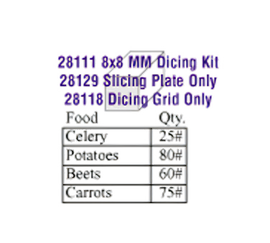 Product image #1 for Robot Coupe 8 x 8 mm (5/16 in.) Macédoine Dicing Kit for Commercial Food Processors