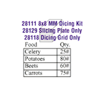 Robot Coupe 8 x 8 mm (5/16 in.) Macédoine Dicing Kit for Commercial Food Processors