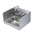 Thumbnail image #1 for T&S Brass Wall-Mounted Stainless Steel Hand Wash Sink with Side Splash Shields and 4