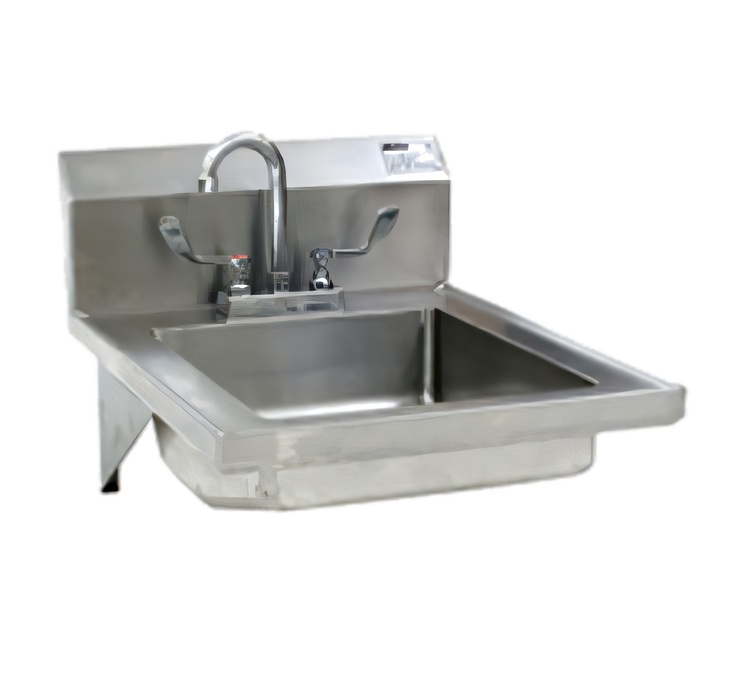Product image #1 for Wall-Mount Hand Sink with Deck-Mounted Gooseneck Faucet, 14 x 16 x 5 Bowl, 304 Stainless Steel