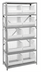 Thumbnail image #1 for Quantum Heavy-Duty Wire Shelving Unit with 6 Shelves and 10 Clear Bins, 18 x 36 x 75 Inches