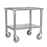 Proluxe UT1300 Mobile Utility Dough Press Table, 21-Inch Wide, Stainless Steel Top and Undershelf