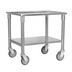 Thumbnail image #1 for Proluxe UT1300 Mobile Utility Dough Press Table, 21-Inch Wide, Stainless Steel Top and Undershelf