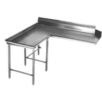 Thumbnail image #1 for Eagle Group CDTCIL-120-16/4 Island Clean Dishtable, Right-to-Left, 120 x 60 Inch, 16-Gauge 430 Stainless Steel, 8-Inch Backsplash