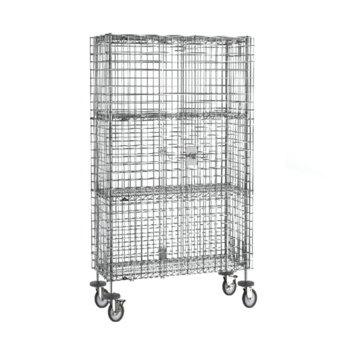 Product image #1 for Metro Super Erecta Mobile Security Unit with 2 Intermediate Shelves, Chrome Plated