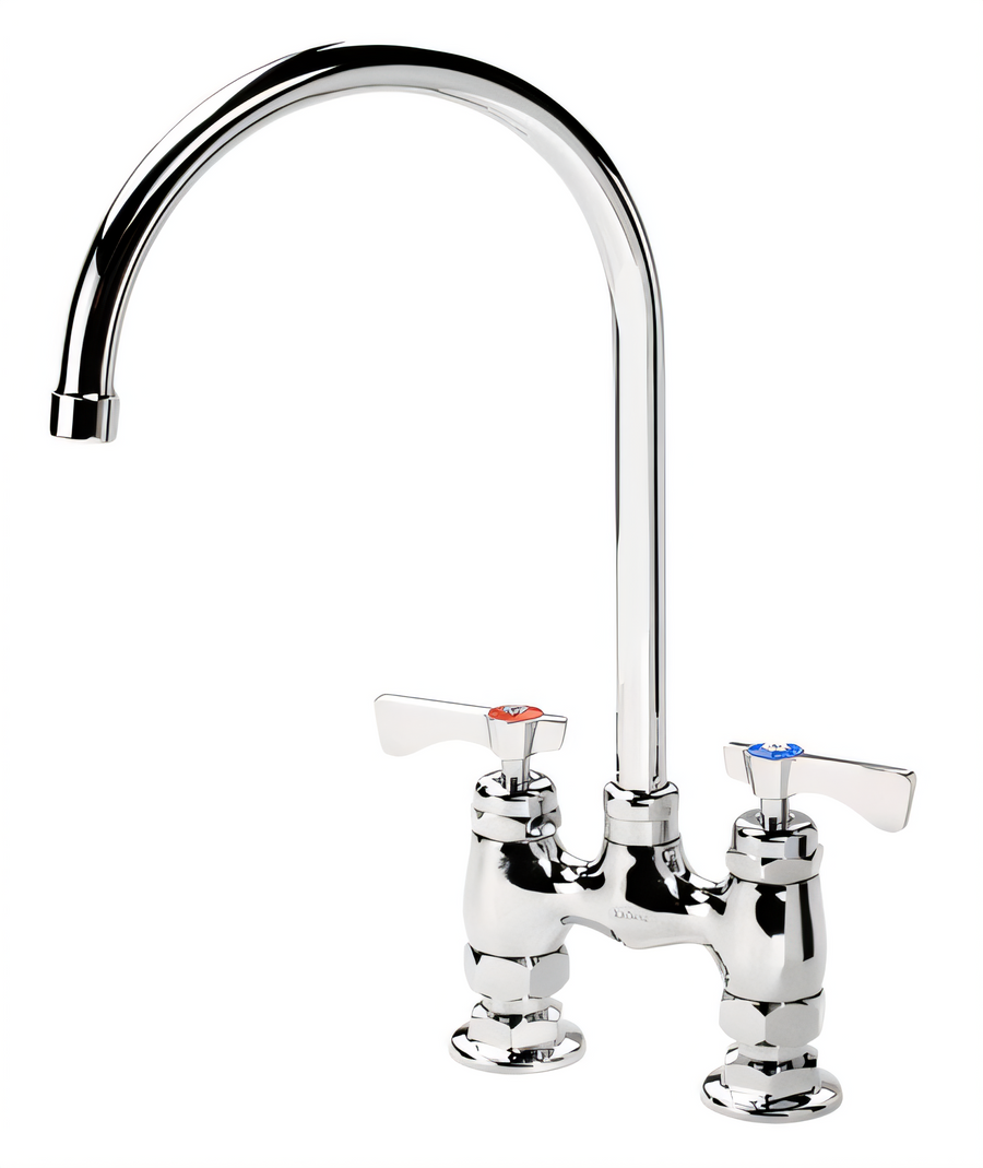 Product image #1 for Krowne Royal Series Raised Deck Mount Manual Faucet with 4-Inch Centers and 8-1/2-Inch Gooseneck Spout