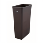 Thumbnail image #1 for Winco PTC-23B 23-Gallon Slender Rectangular HDPE Trash Can, Brown, Without Lid, 20-1/8 x 10-7/8 x 29-7/8 in.